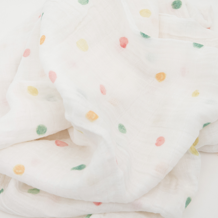 Little Unicorn Cotton Muslin Swaddle Blanket | Party Dots