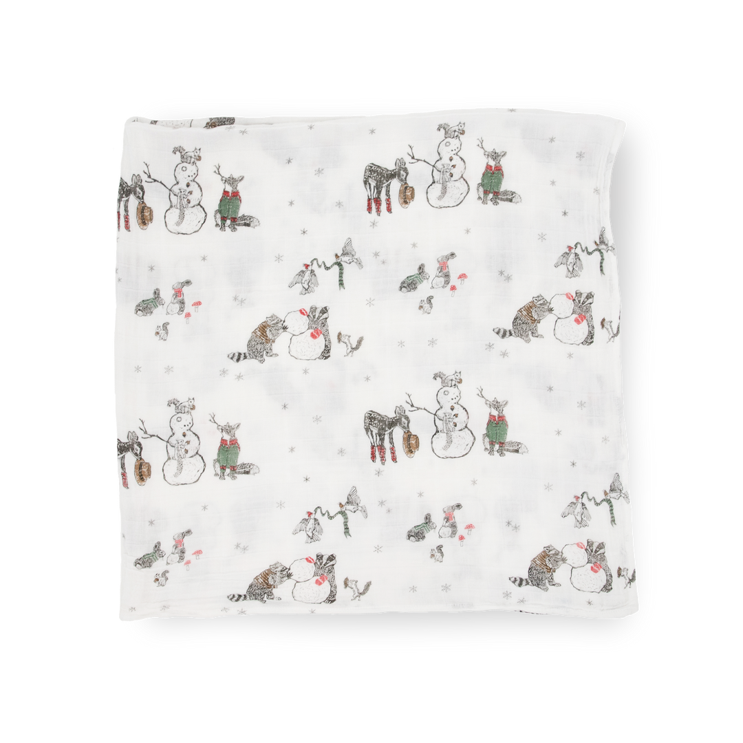 Little Unicorn Cotton Muslin Swaddle Blanket | Snow Day