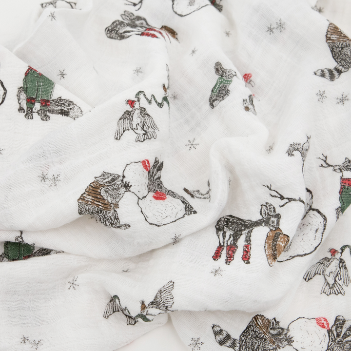 Little Unicorn Cotton Muslin Swaddle Blanket | Snow Day
