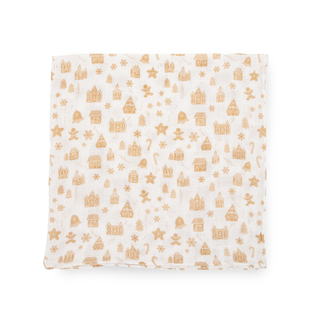 Little Unicorn Cotton Muslin Swaddle Blanket | Gingerbread Village