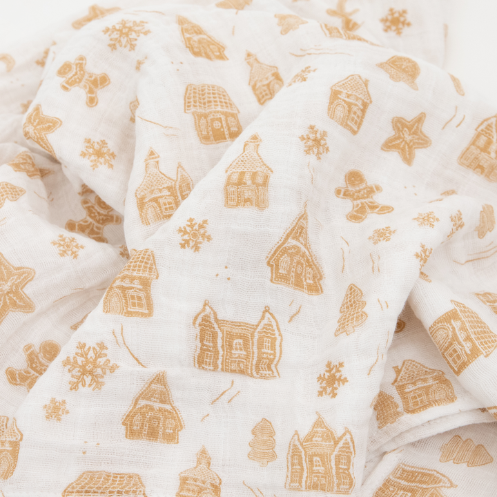 Little Unicorn Cotton Muslin Swaddle Blanket | Gingerbread Village