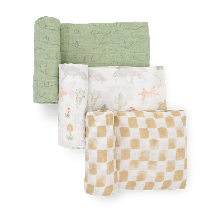 Little Unicorn Cotton Muslin Swaddle Blanket 3-Pack | Desert Night