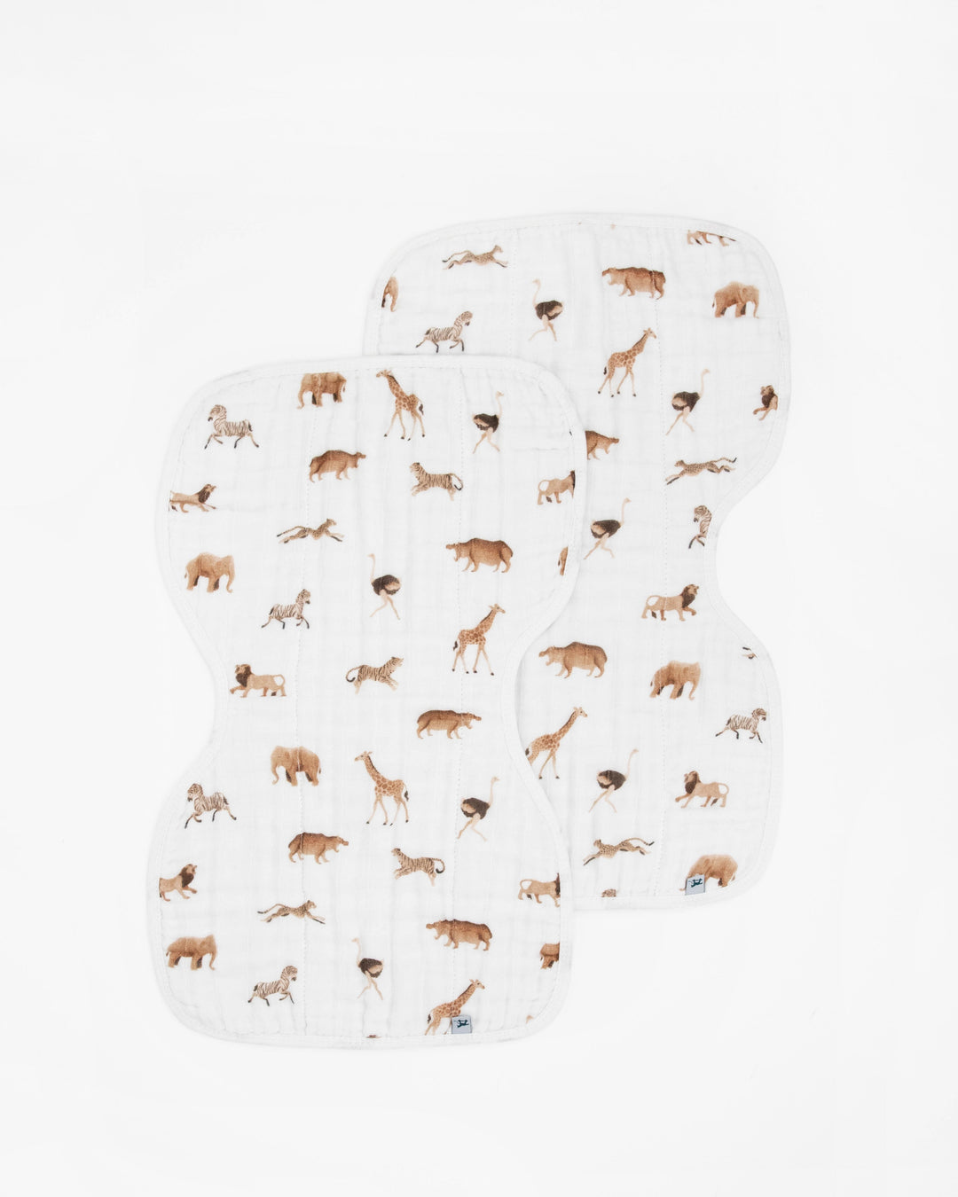 Little Unicorn Organic Cotton Muslin Burp Cloth 2 Pack | Animal Crackers + Stillwater Stitch