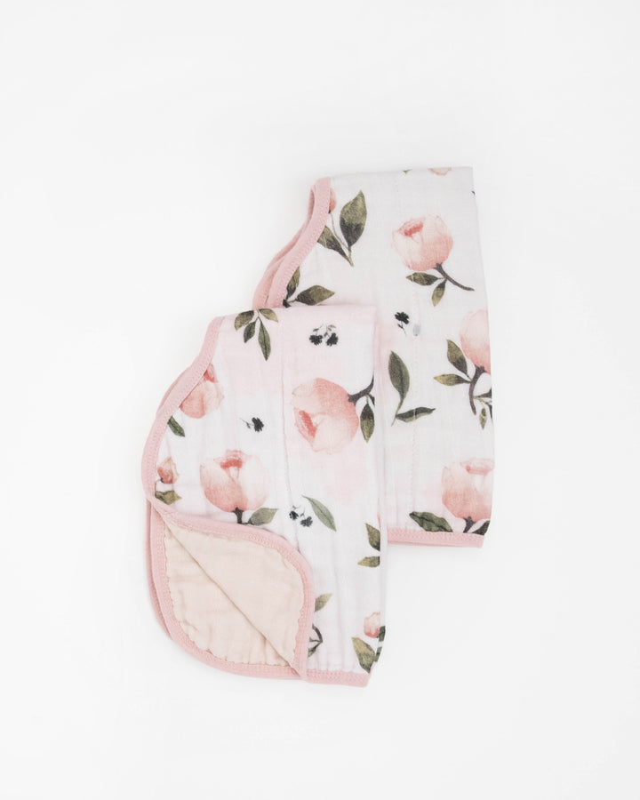 Little Unicorn Organic Cotton Muslin Burp Cloth 2 Pack | Watercolor Floret + Rosie