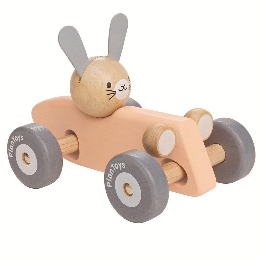 Plan Toys Bunny Racing Car- Pastel
