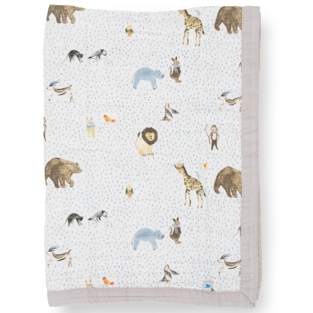 Little Unicorn Cotton Muslin Baby Quilt | Party Animals
