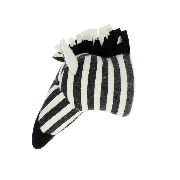 Fiona Walker Original Felt Animal Head Stripe Print Zebra