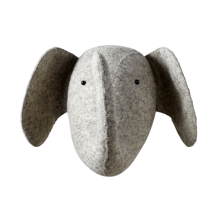 Fiona Walker Original Felt Animal Head Light Grey Elephant