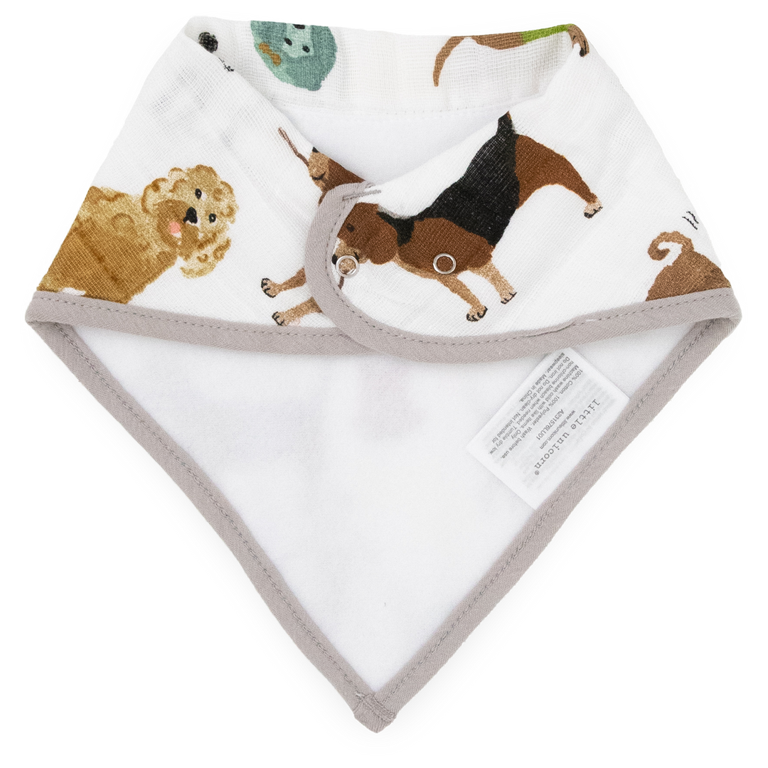 Little Unicorn Cotton Muslin + Fleece Bandana Bib 4-Pack | Woof