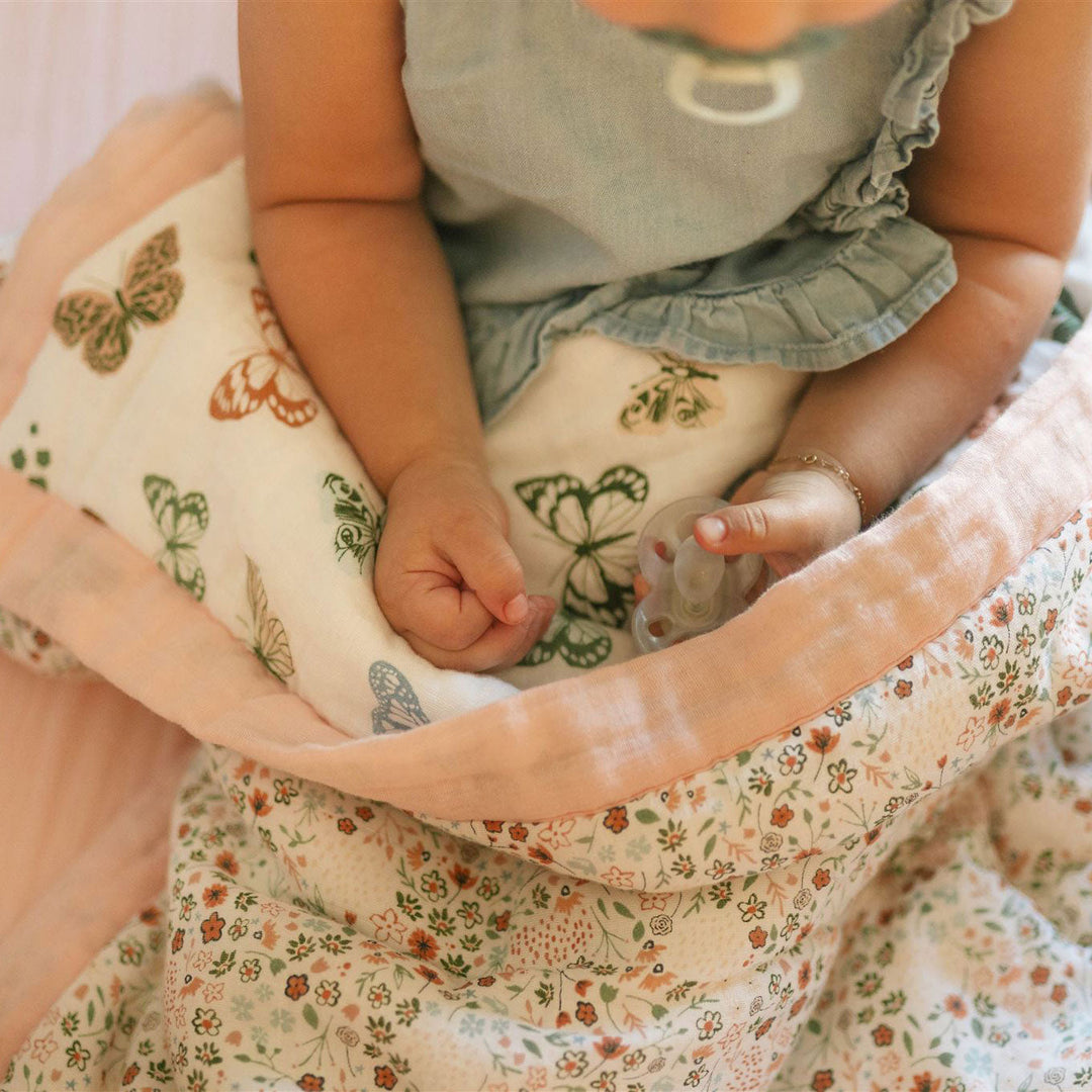 Little Unicorn Cotton Muslin Toddler Comforter | Butterflies