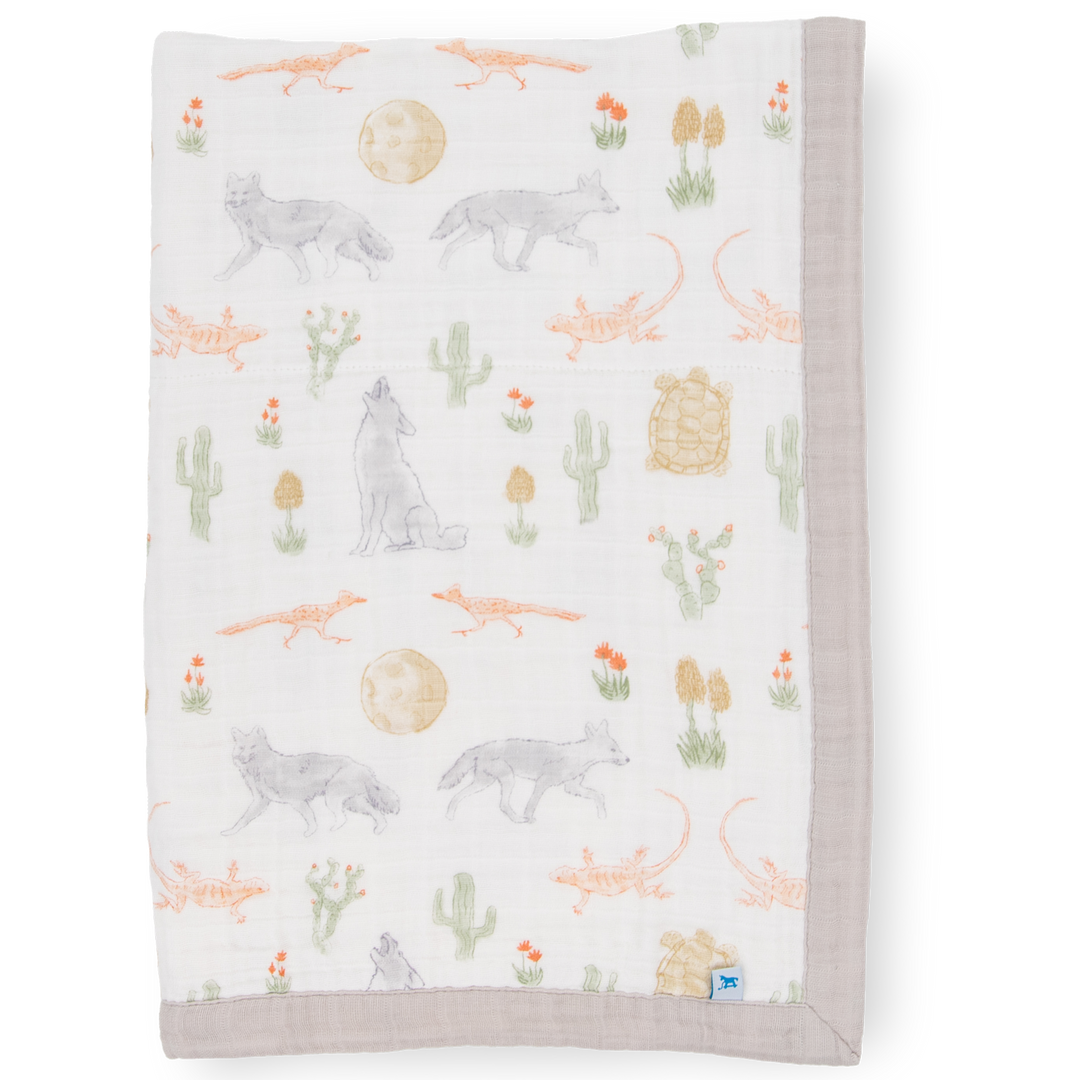 Little Unicorn Cotton Muslin Baby Quilt | Desert Night