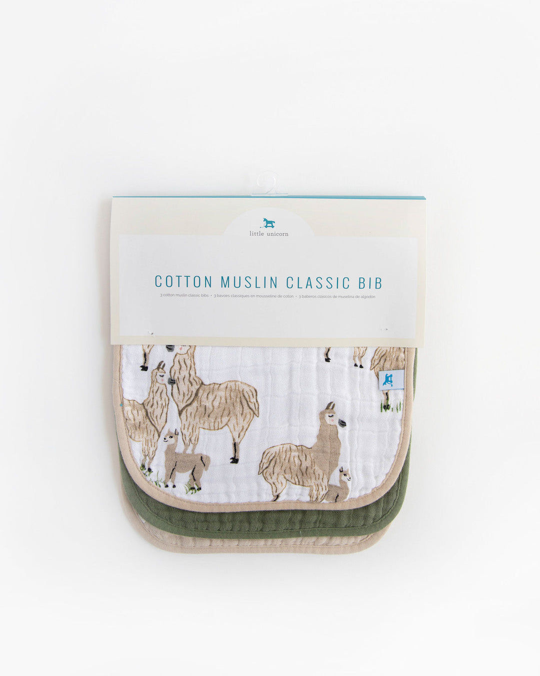 Little Unicorn Cotton Muslin Classic Bib 3 Pack | Llama Llama