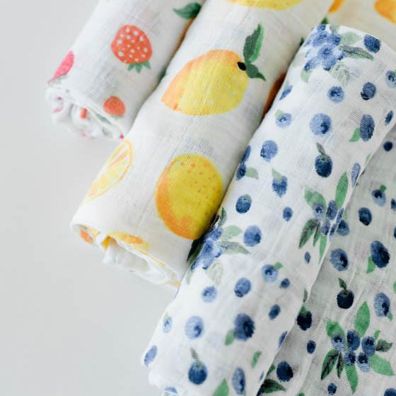 Little Unicorn Cotton Muslin Swaddle Blanket 3 Pack | Berry Lemonade