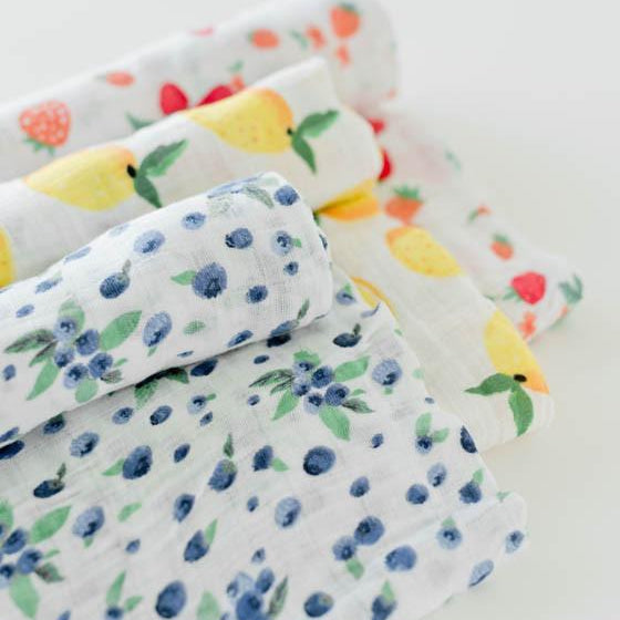 Little Unicorn Cotton Muslin Swaddle Blanket 3 Pack | Berry Lemonade