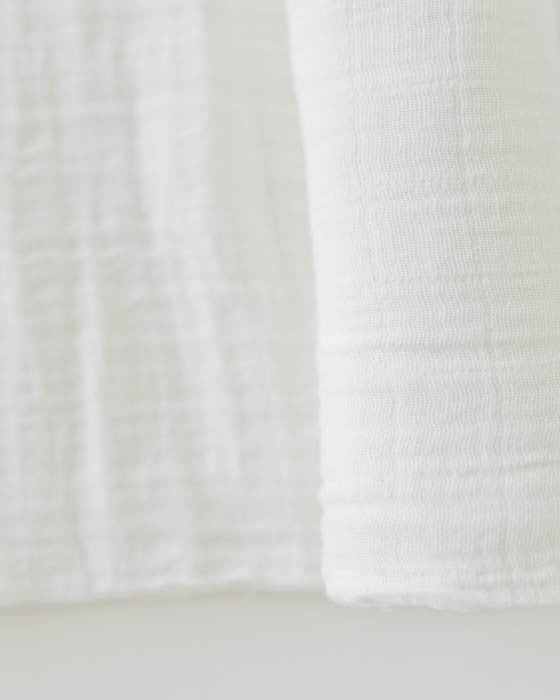 Little Unicorn Cotton Muslin Swaddle Blanket | White