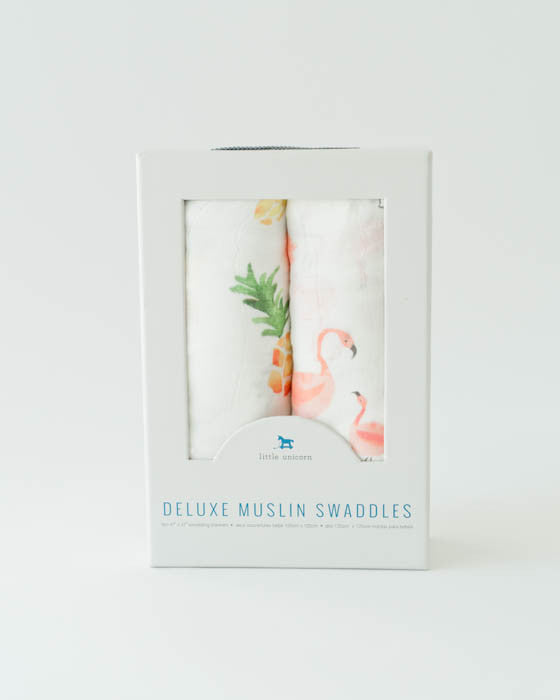 Little Unicorn Deluxe Muslin Swaddle Blanket 2 Pack | Pink Ladies