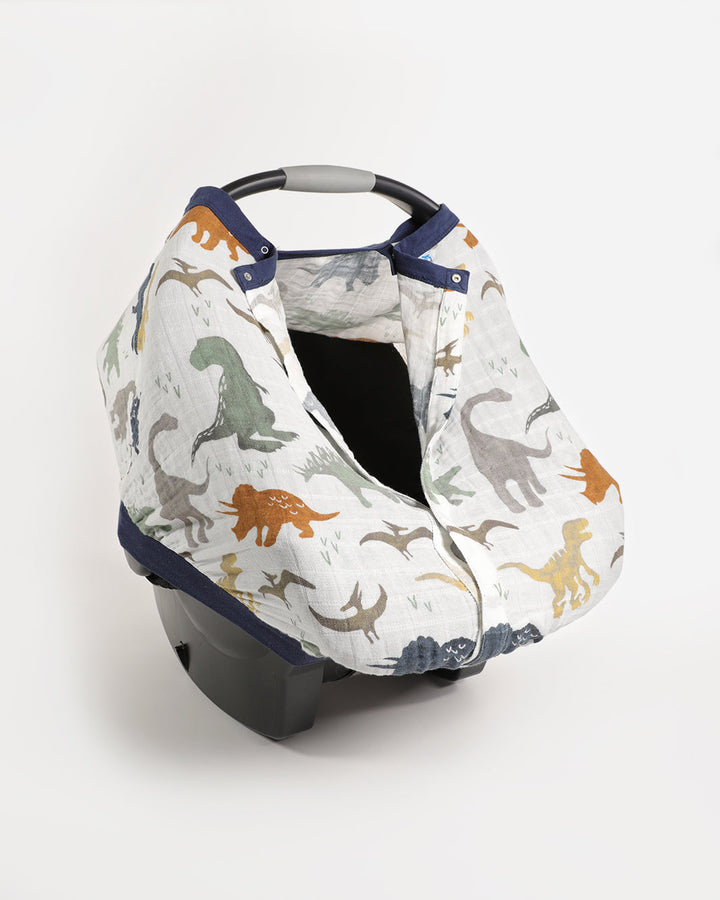 Little Unicorn Cotton Muslin Car Seat Canopy | Dino Friends