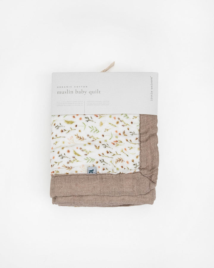 Little Unicorn Organic Cotton Muslin Baby Quilt | Floral Field