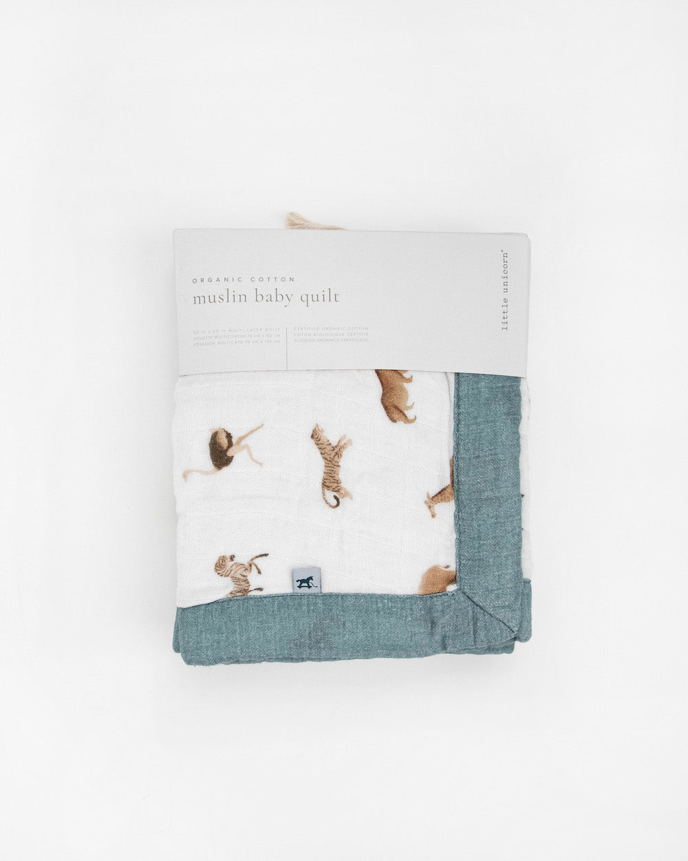 Little Unicorn Organic Cotton Muslin Baby Quilt | Animal Crackers