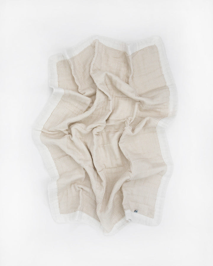 Little Unicorn Organic Cotton Muslin Baby Quilt | Sand Stripe