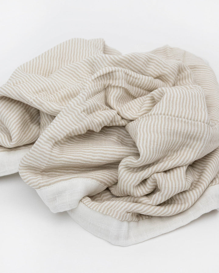 Little Unicorn Organic Cotton Muslin Baby Quilt | Sand Stripe