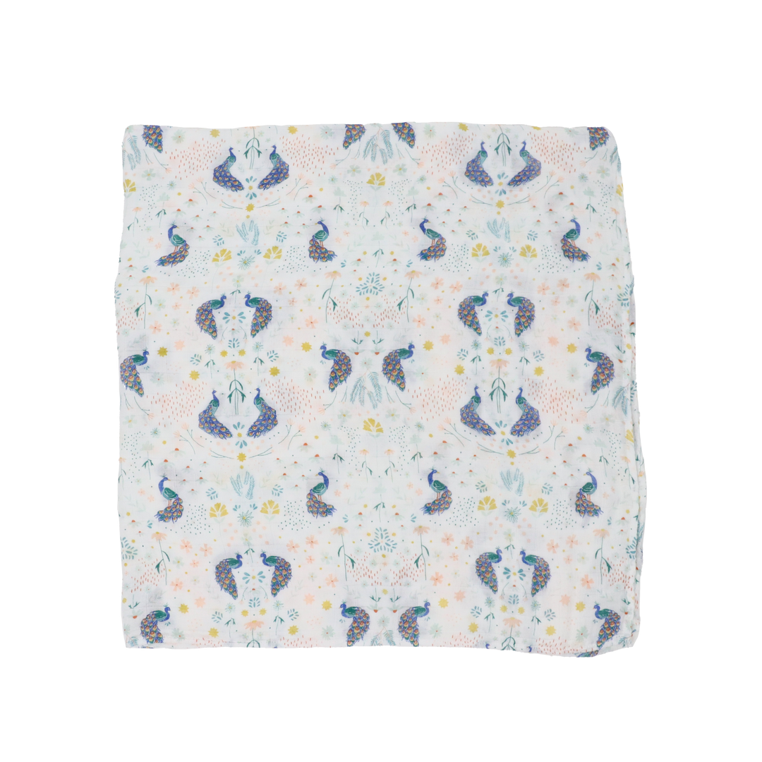 Little Unicorn Deluxe Muslin Swaddle Blanket 2 Pack | Peacock