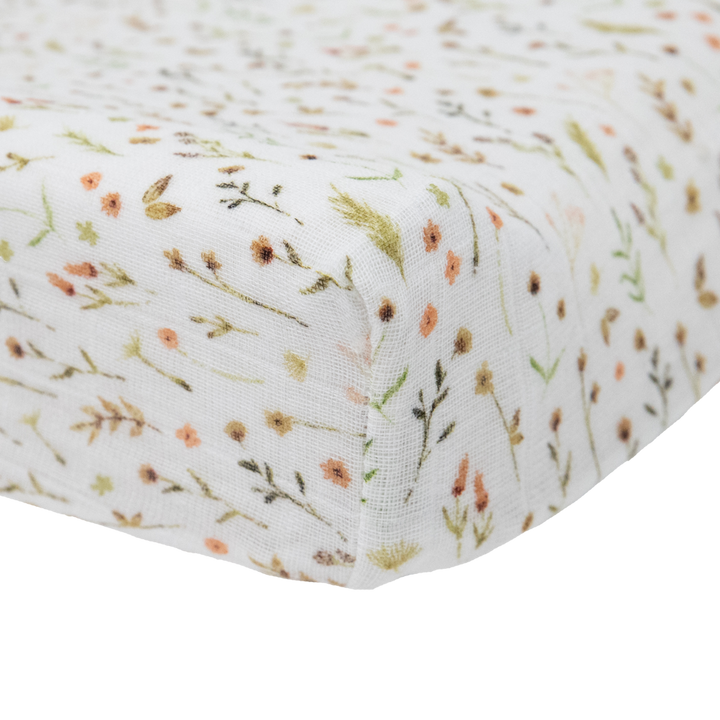 Little Unicorn Organic Cotton Muslin Changing Pad Cover | Floral Field