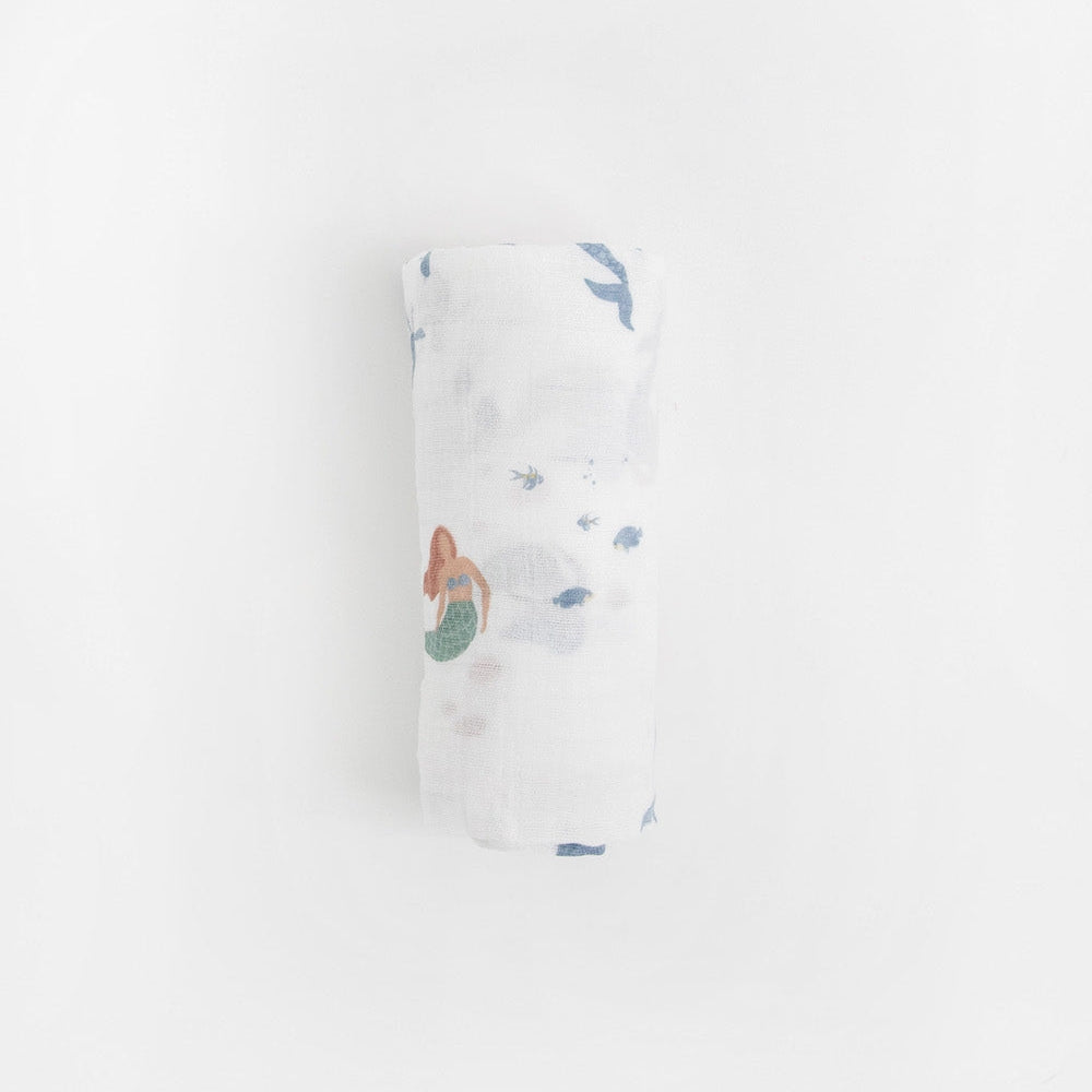 Little Unicorn Cotton Muslin Swaddle Blanket | Mermaids