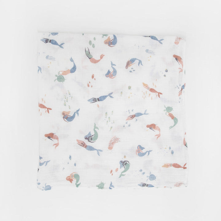 Little Unicorn Cotton Muslin Swaddle Blanket 3 Pack | Mermaids