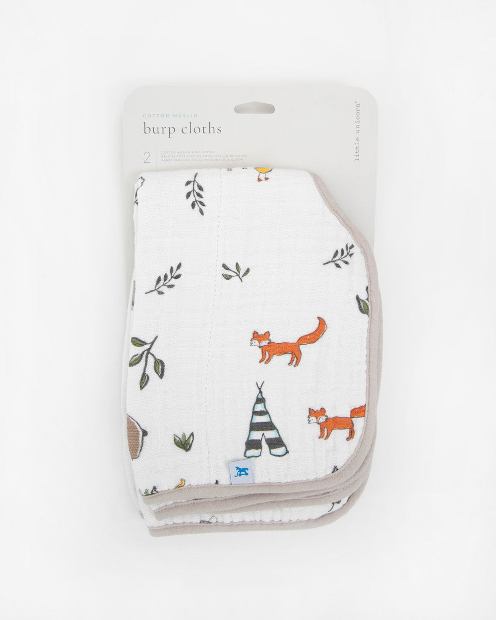 Little Unicorn Cotton Muslin Burp Cloth 2 Pack | Forest Friends