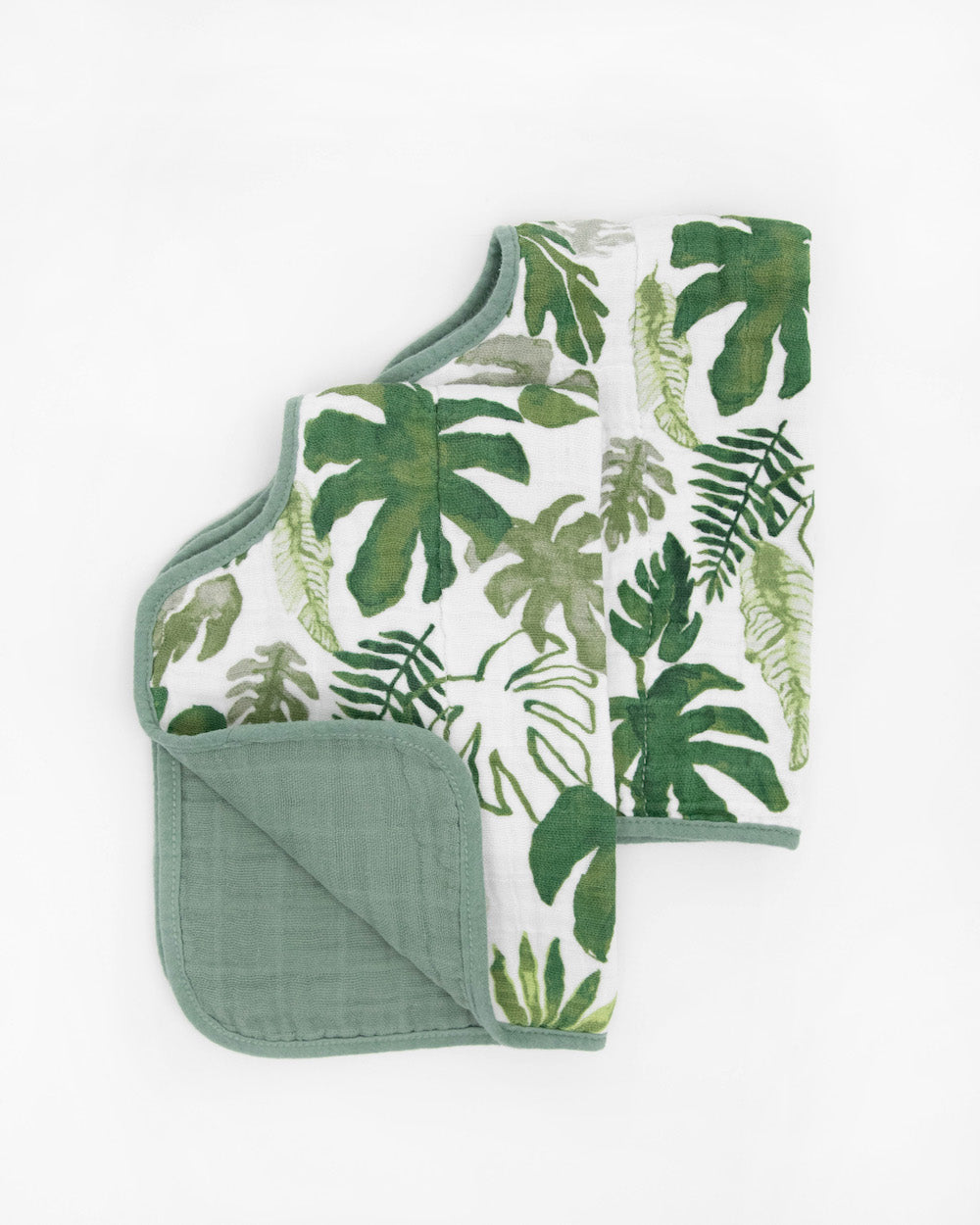 Little Unicorn Cotton Muslin Burp Cloth 2 Pack | Tropical Leaf
