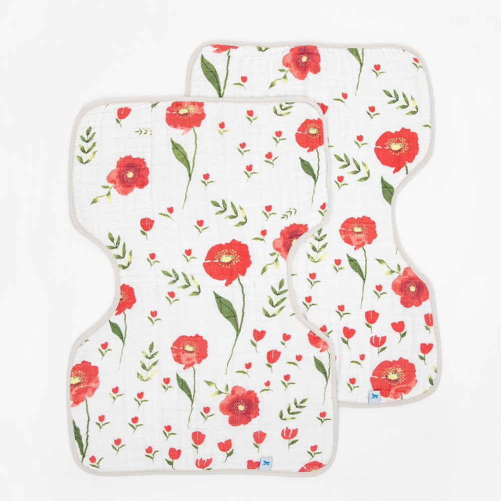 Little Unicorn Cotton Muslin Burp Cloth 2 Pack | Summer Poppy