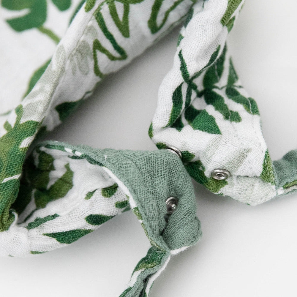 Little Unicorn Cotton Muslin Reversible Bandana Bib 2 Pack | Tropical Leaf