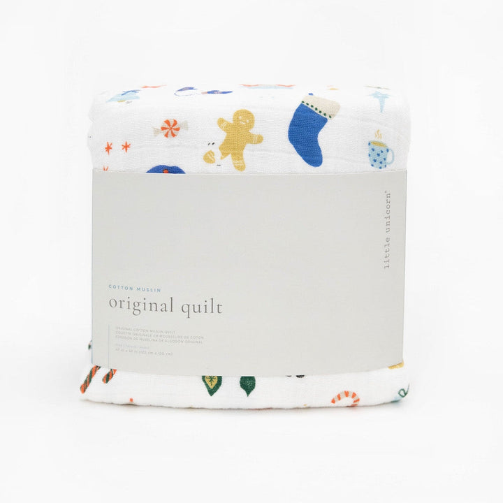 Little Unicorn Original Cotton Muslin Quilt | Christmas Time