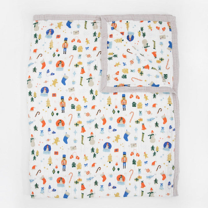 Little Unicorn Cotton Muslin Quilted Throw | Christmas Time