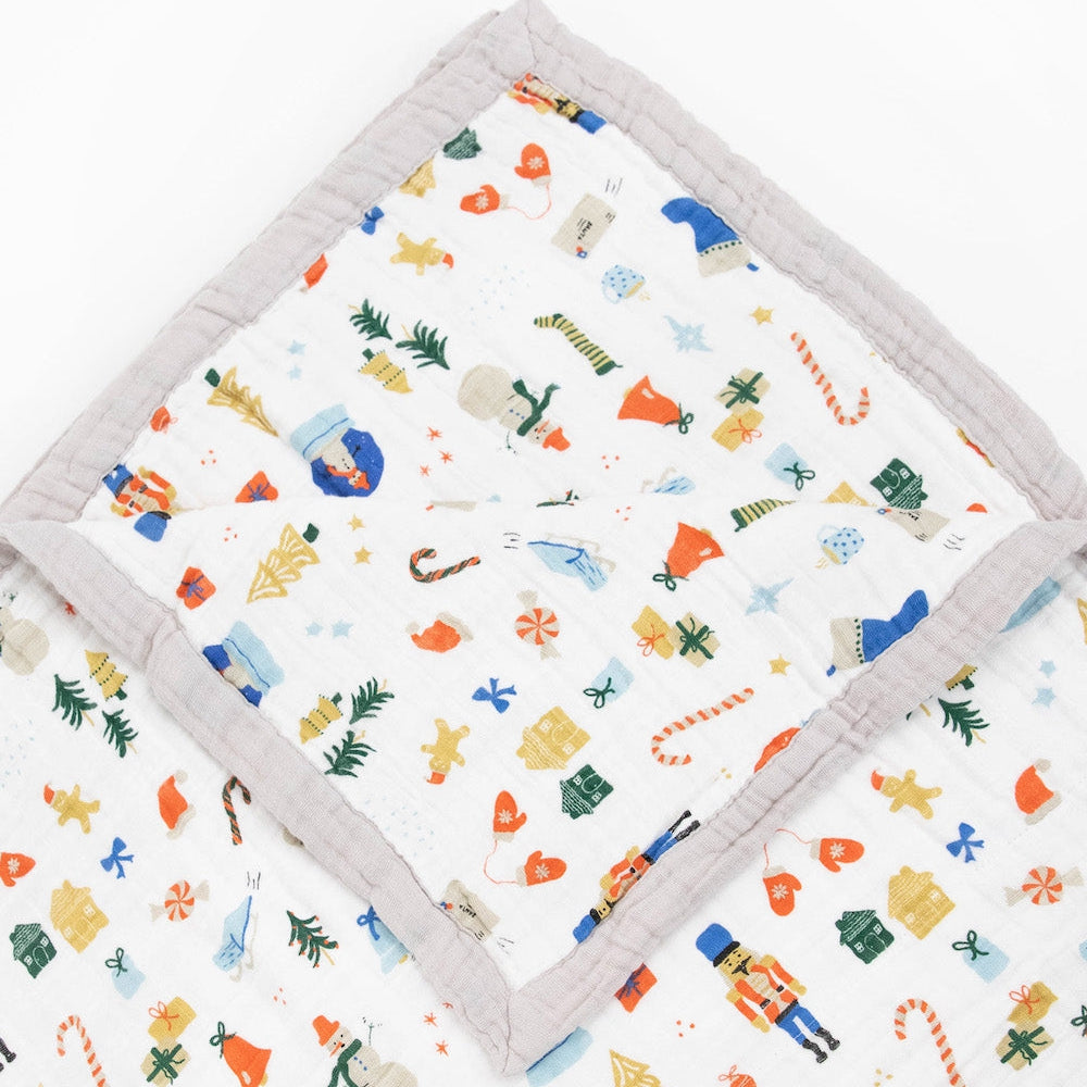 Little Unicorn Cotton Muslin Quilted Throw | Christmas Time
