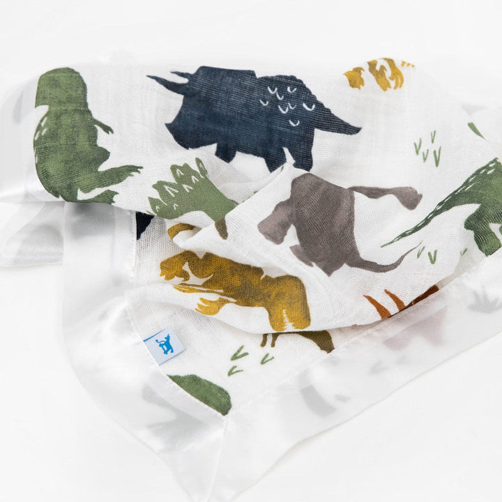 Little Unicorn Cotton Muslin Security Blanket 3 Pack | Dino Friends