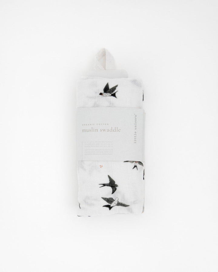 Little Unicorn Organic Cotton Muslin Swaddle Blanket | Swallows