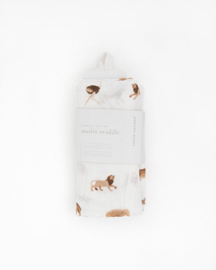 Little Unicorn Organic Cotton Muslin Swaddle Blanket | Animal Crackers