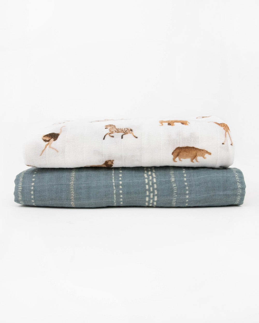 Little Unicorn Organic Cotton Muslin Swaddle Blanket 2 Pack | Animal Crackers