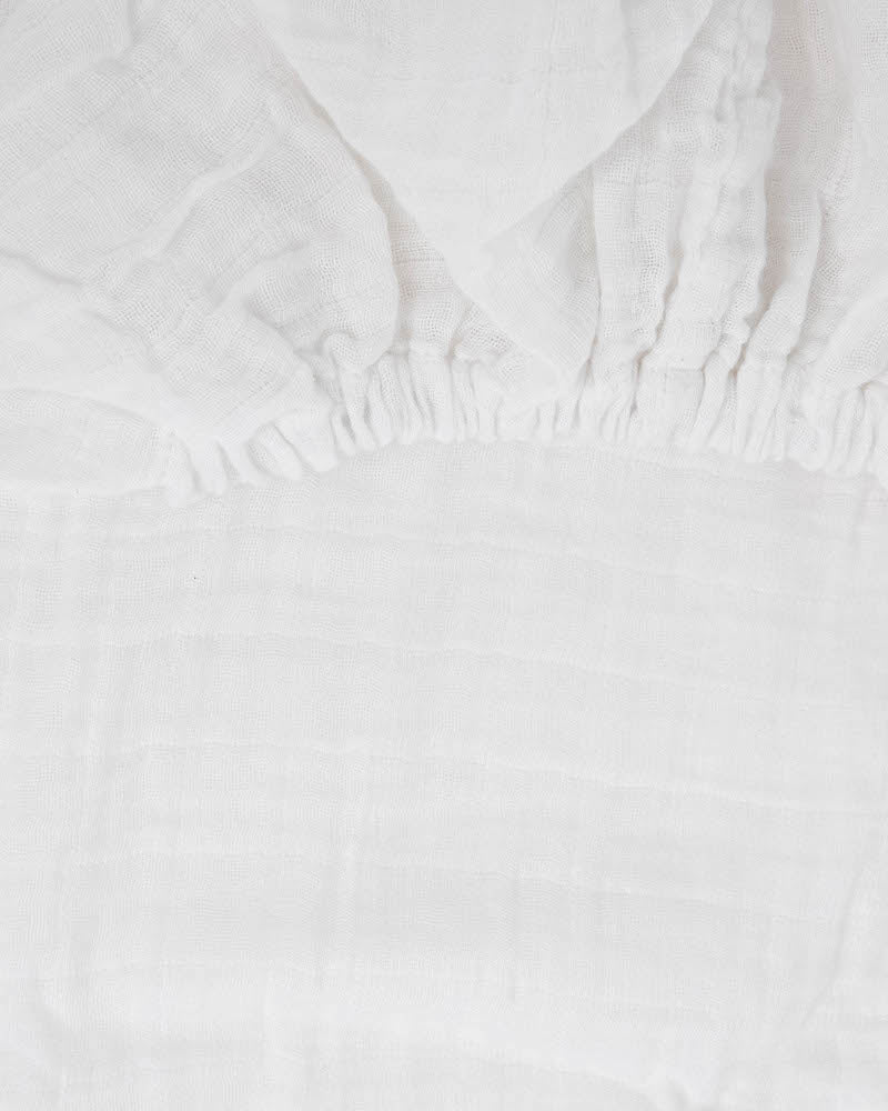 Little Unicorn Organic Cotton Muslin Crib Sheet | White
