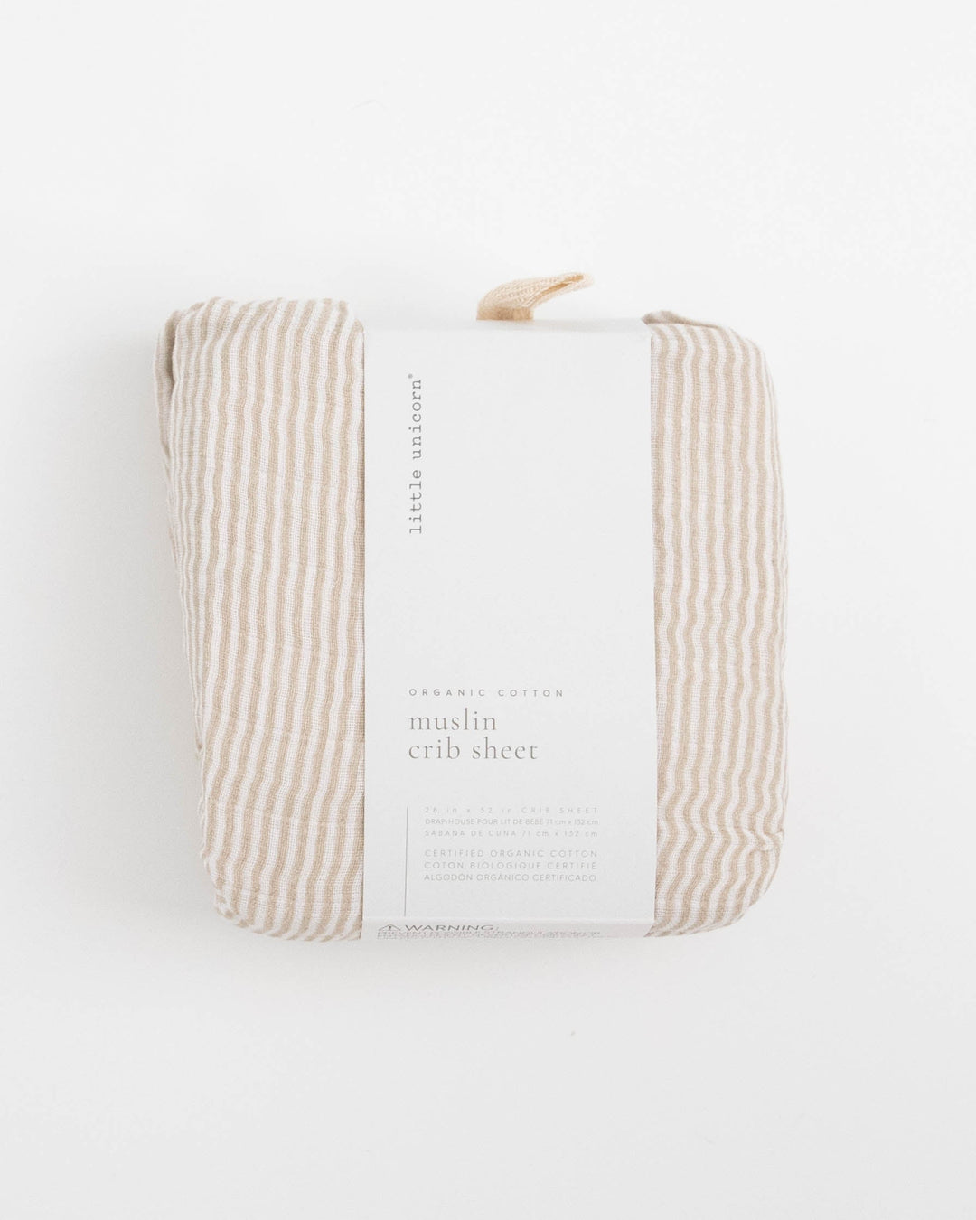 Little Unicorn Organic Cotton Muslin Crib Sheet | Sand Stripe
