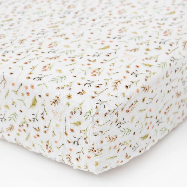 Little Unicorn Organic Cotton Muslin Crib Sheet | Floral Field