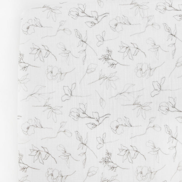 Little Unicorn Organic Cotton Muslin Crib Sheet | Pencil Floral