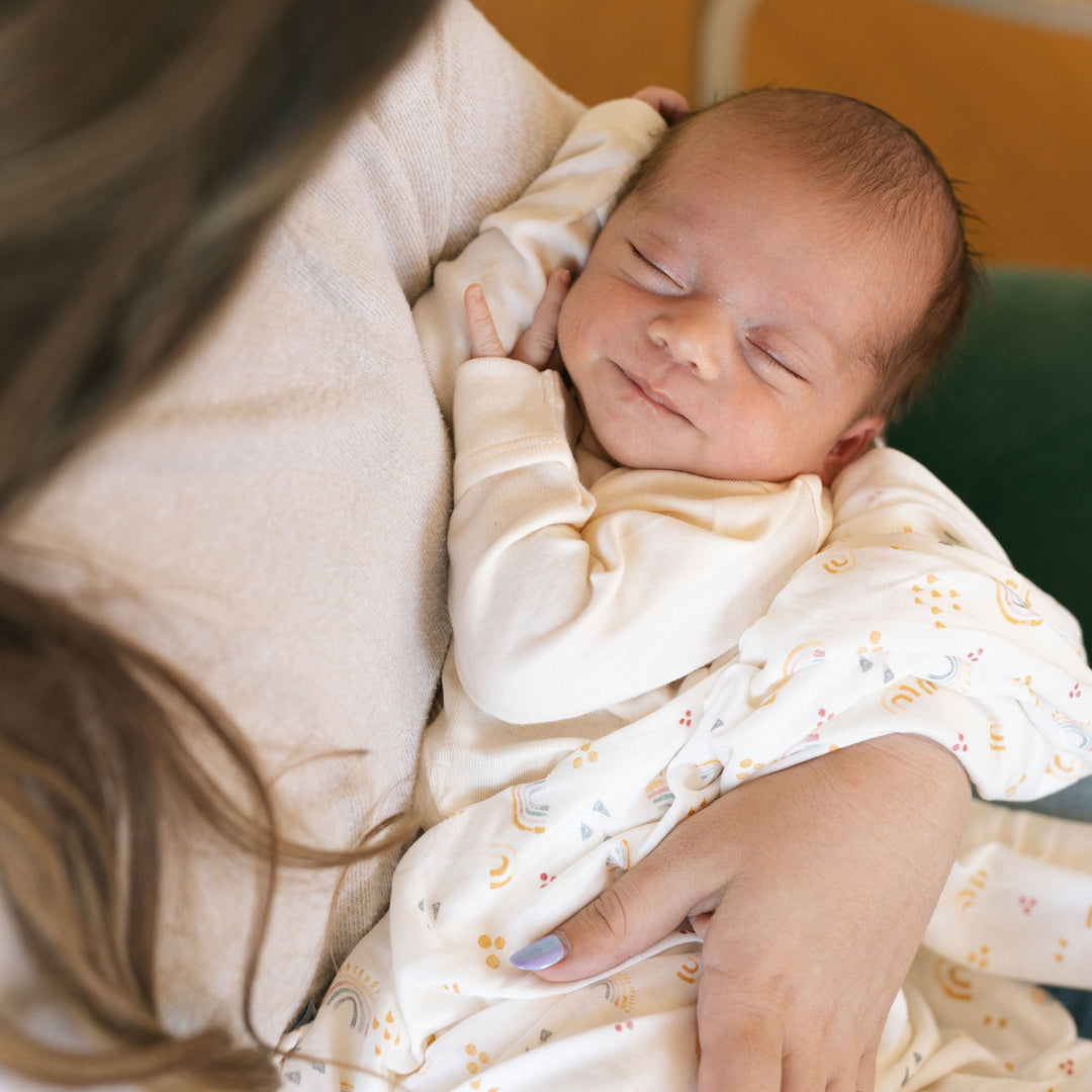 Little Unicorn Stretch Knit Swaddle Blanket | Rainbows