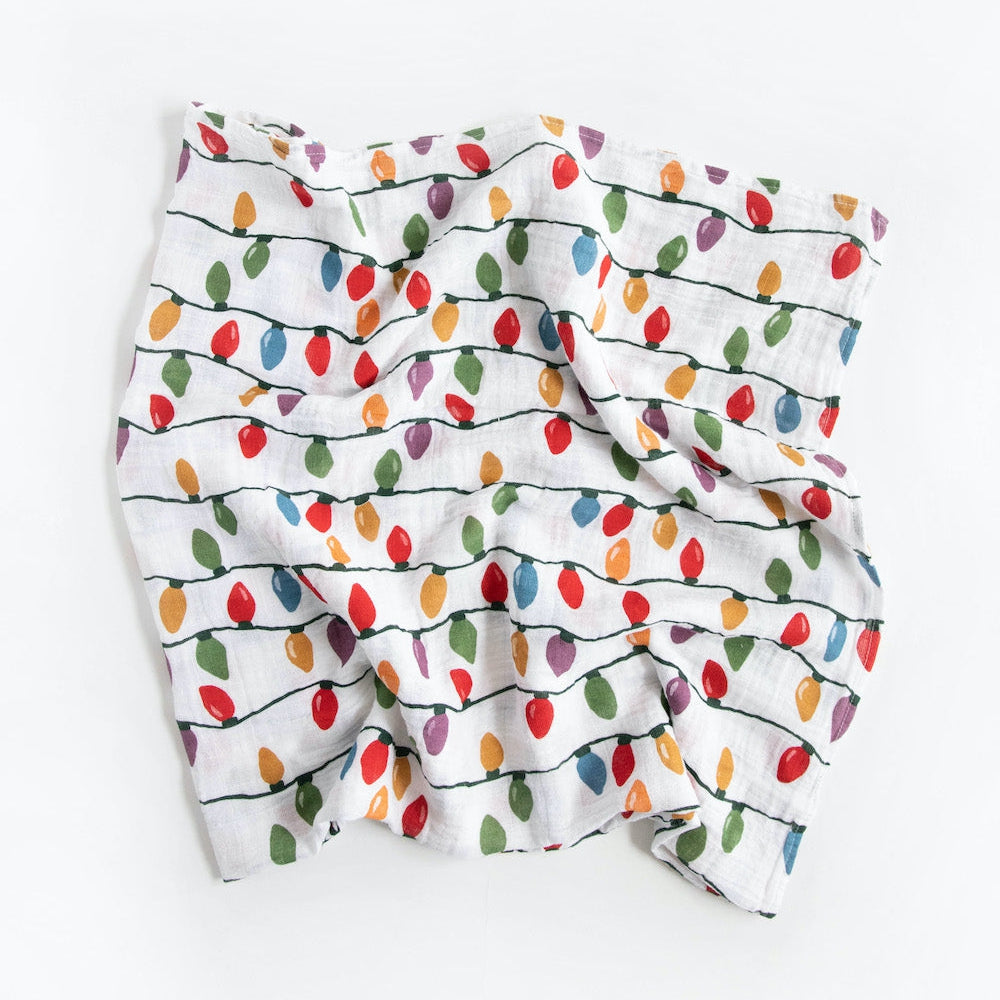 Little Unicorn Cotton Muslin Swaddle Blanket | Christmas Bulbs