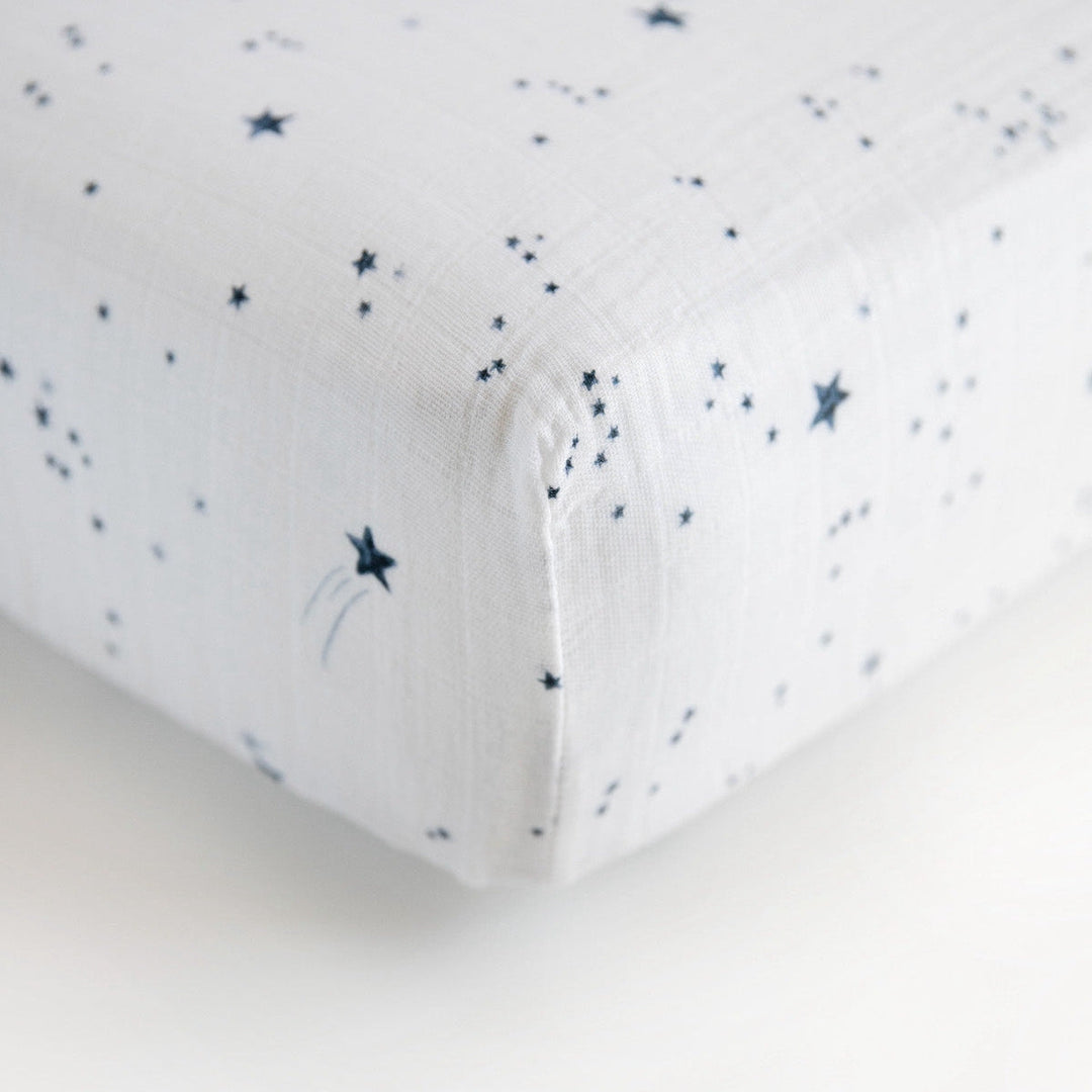 Little Unicorn Cotton Muslin Crib Sheet | Shooting Stars
