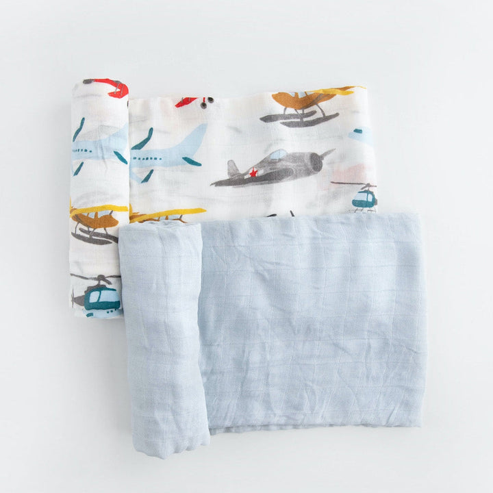 Little Unicorn Deluxe Muslin Swaddle Blanket 2 Pack | Air Show