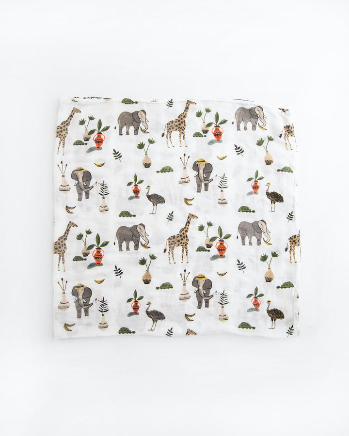 Little Unicorn Deluxe Muslin Swaddle Blanket 2 Pack | Safari Social