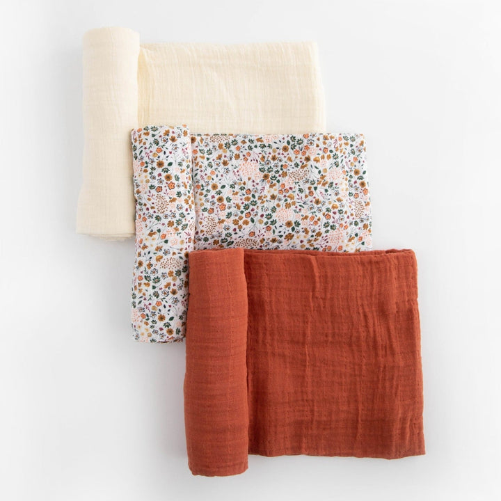 Little Unicorn Cotton Muslin Swaddle Blanket 3 Pack | Pressed Petals